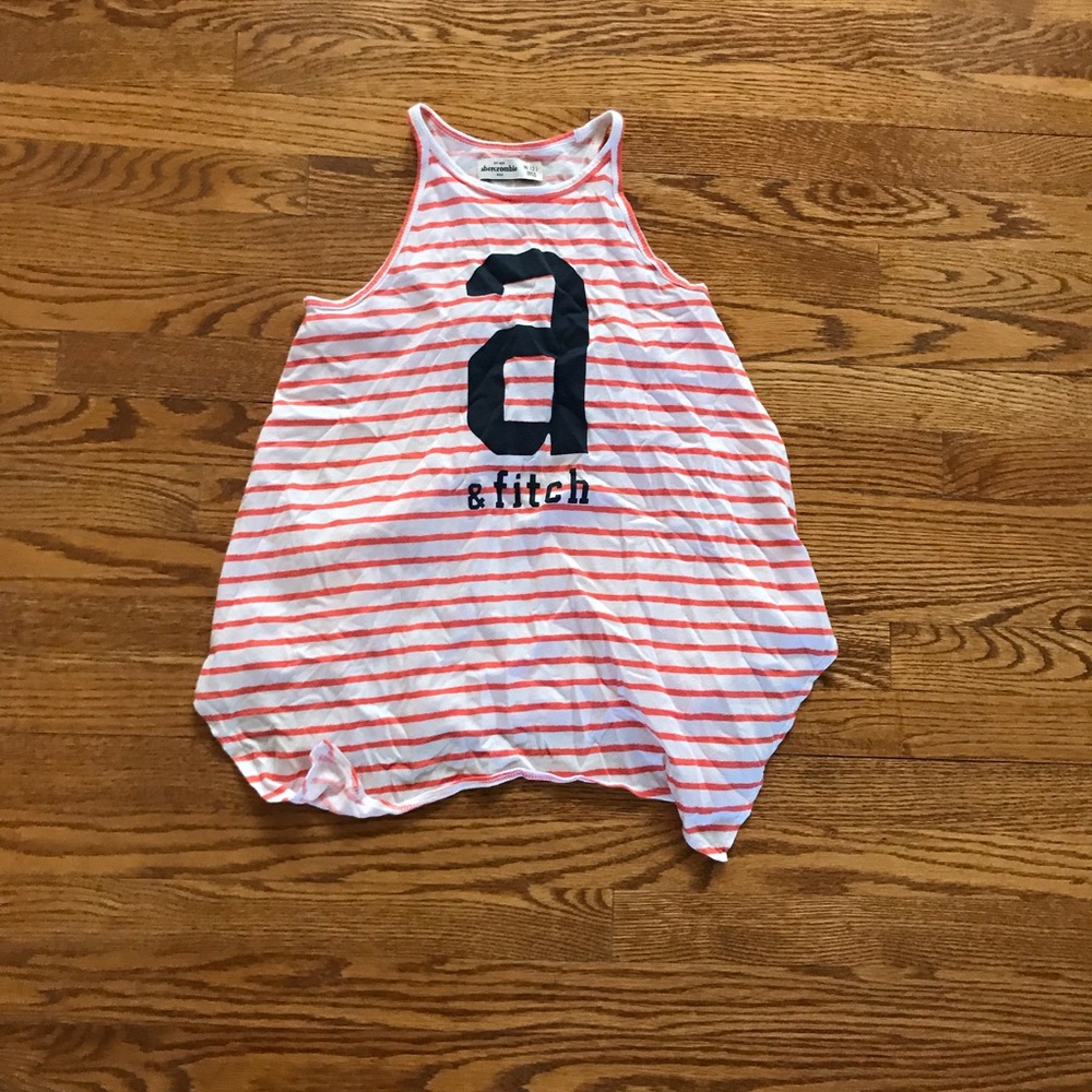 White and red thin striped Abercrombie kids tank